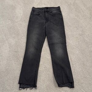MOTHER The Insider Crop Step Jeans with Frayed Hem